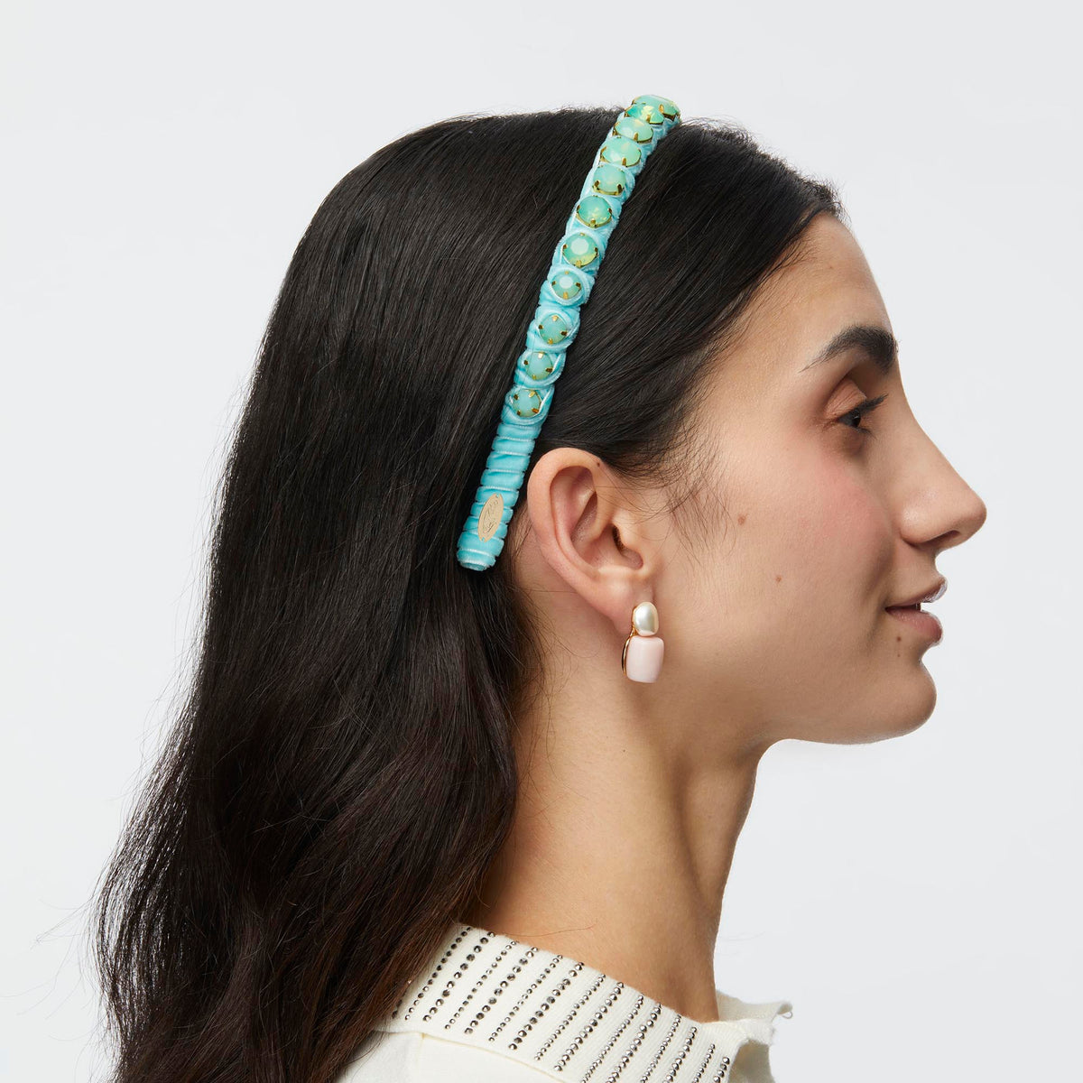 LELE SADOUGHI HEADBAND MINT MADISON CHOCK STRAND HEADBAND
