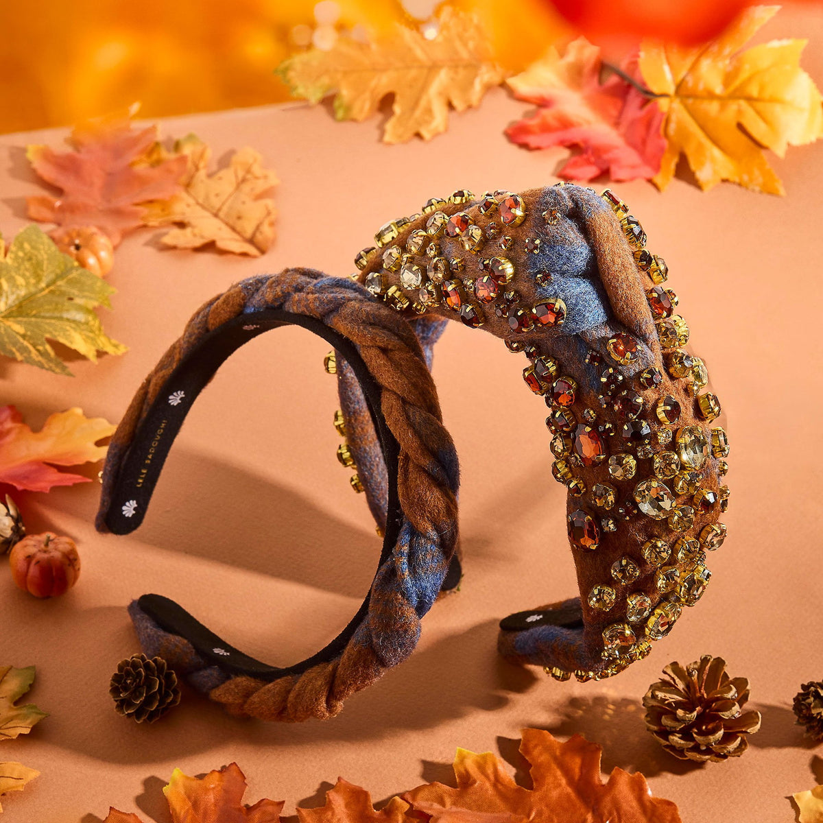 Lele Sadoughi HEADBAND OAK PLAID JULIET TIMBER HEADBAND
