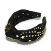 Lele Sadoughi HEADBAND ONE SIZE JET KNOTTED MYSTIC CRYSTAL HEADBAND