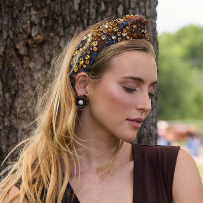 Lele Sadoughi HEADBAND ONE SIZE OAK PLAID MARLENE CRYSTAL FOLLIAGE
HEADBAND