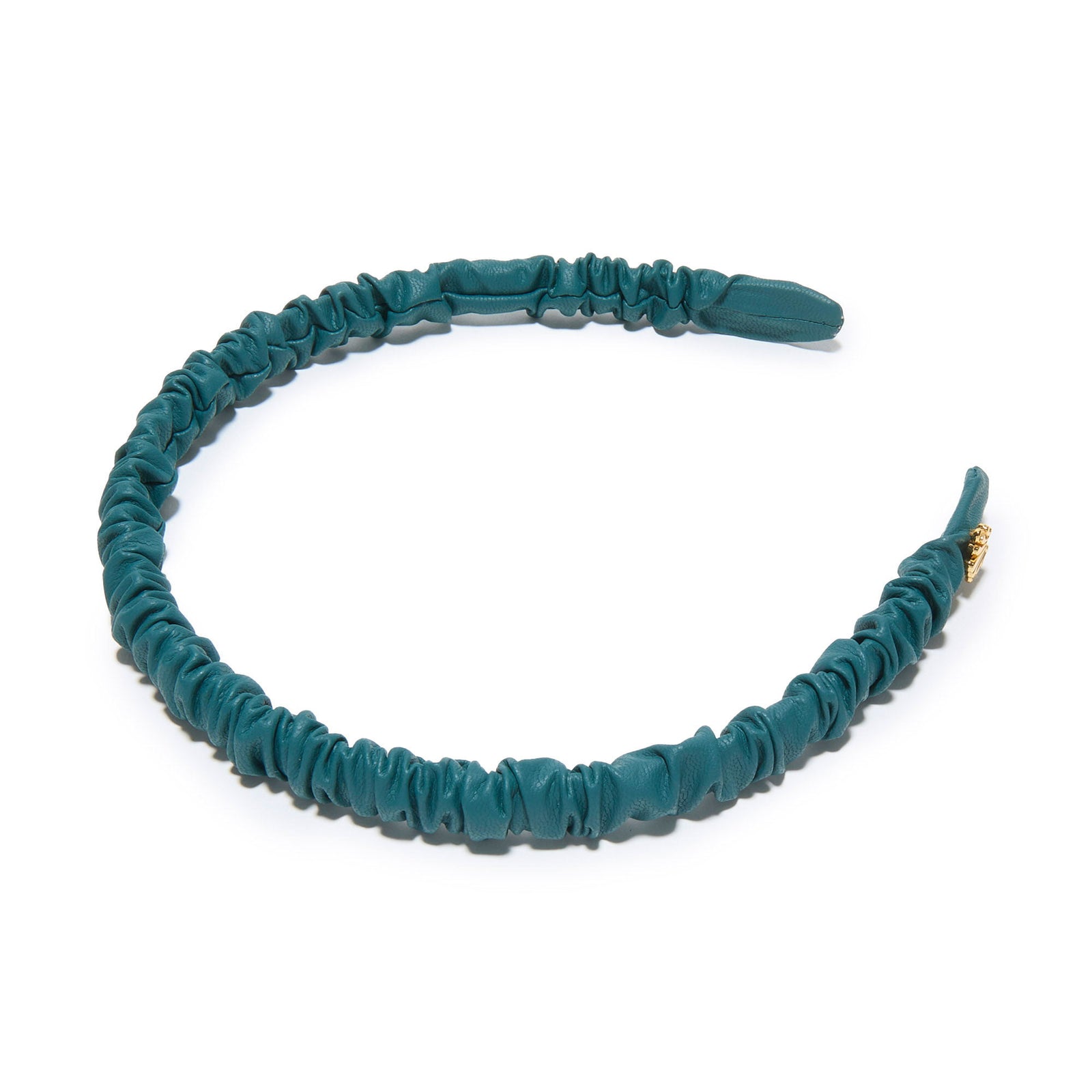 Lele Sadoughi HEADBAND ONE SIZE SMOKEY TEAL JESSIE FAUX LEATHER HEADBAND