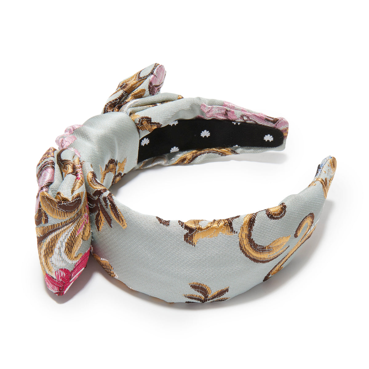 Lele Sadoughi HEADBAND ONE SIZE STONE BLUSH HOLLY FLORAL JACQUARD HEADBAND
