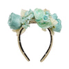 Lele Sadoughi HEADBAND SEAFOAM ROSE FLORAL BOUQUET HEADBAND