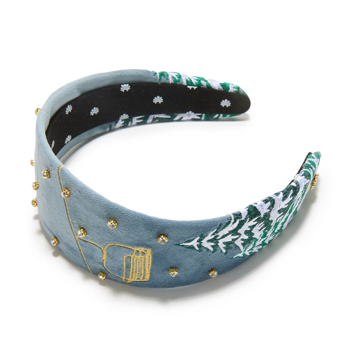 Lele Sadoughi HEADBAND WINTER BRIGITTE SKI LIFT EMBROIDERED HEADBAND