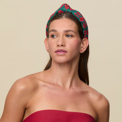 Lele Sadoughi HEADBANDS ALPINE KNOTTED ORNAMENT EMBROIDERED HEADBAND