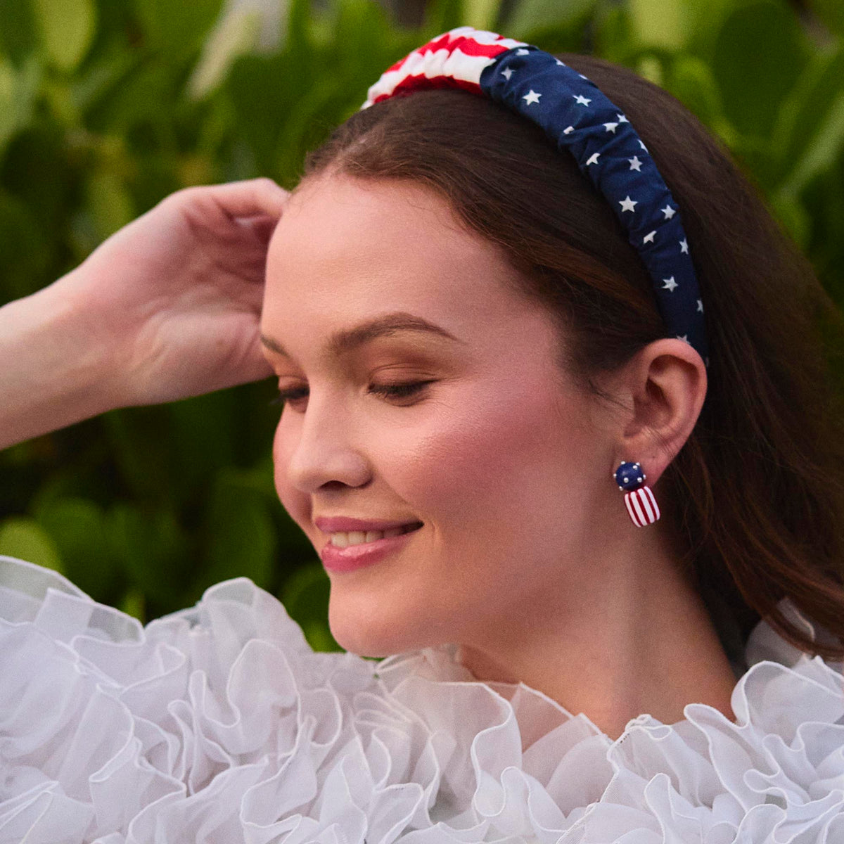 Lele Sadoughi HEADBANDS AMERICANA KELLY STARS AND STRIPES HEADBAND