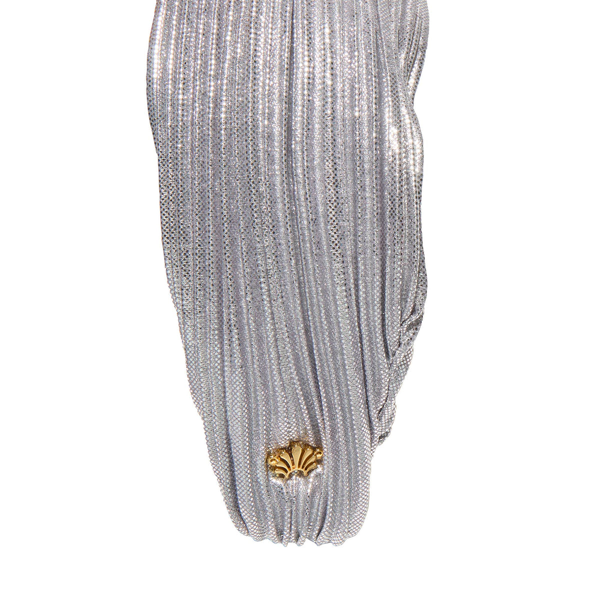 Lele Sadoughi HEADBANDS ANTIQUE SILVER KNOTTED PLEATED HEADBAND