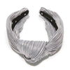 Lele Sadoughi HEADBANDS ANTIQUE SILVER KNOTTED PLEATED HEADBAND