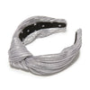 Lele Sadoughi HEADBANDS ANTIQUE SILVER KNOTTED PLEATED HEADBAND