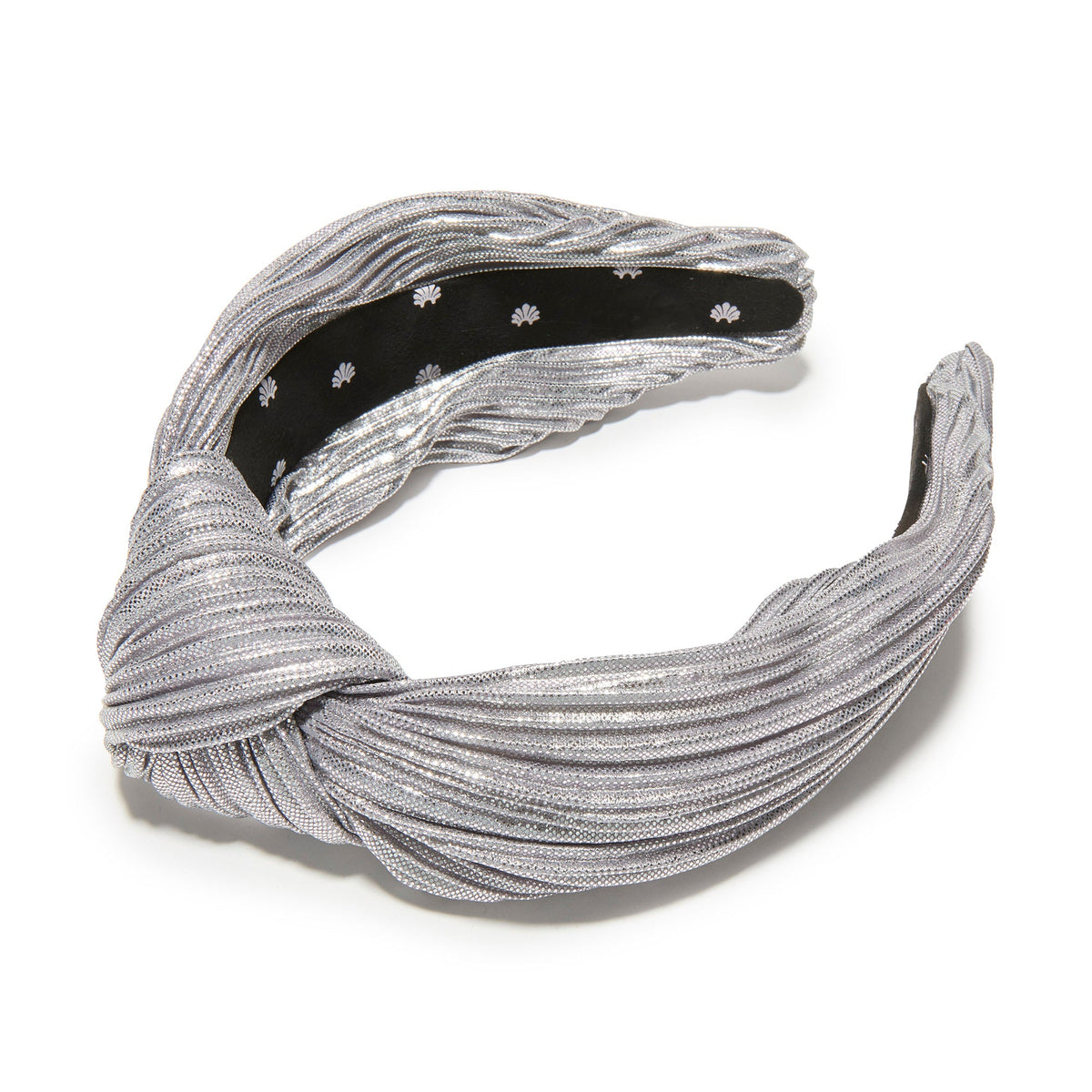 Lele Sadoughi HEADBANDS ANTIQUE SILVER KNOTTED PLEATED HEADBAND