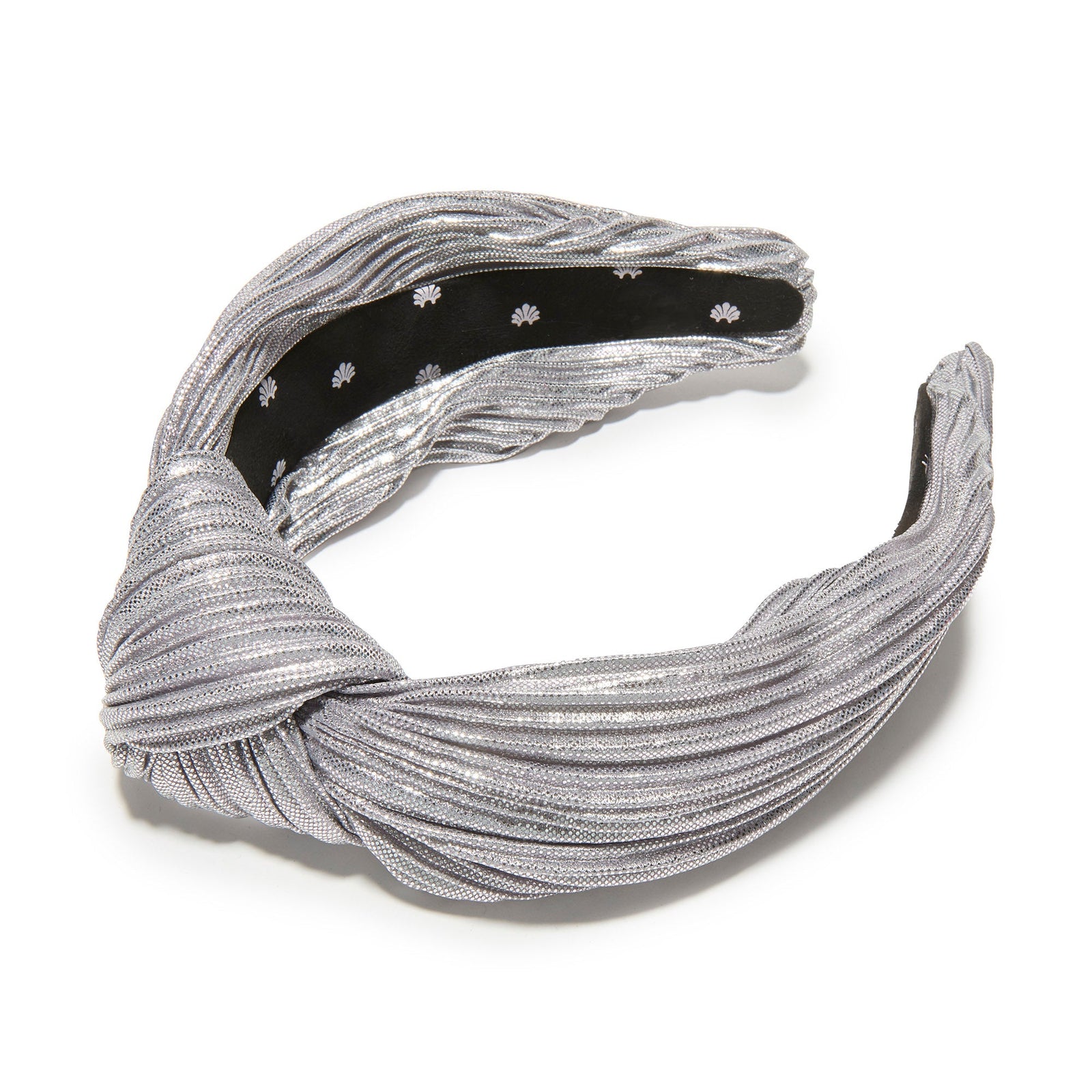 Lele Sadoughi HEADBANDS ANTIQUE SILVER KNOTTED PLEATED HEADBAND