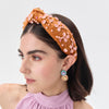 Lele Sadoughi HEADBANDS APRICOT SWAROVSKI® CRYSTAL BUTTERCUP KNOTTED HEADBAND
