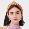 Lele Sadoughi HEADBANDS APRICOT SWAROVSKI® CRYSTAL BUTTERCUP KNOTTED HEADBAND