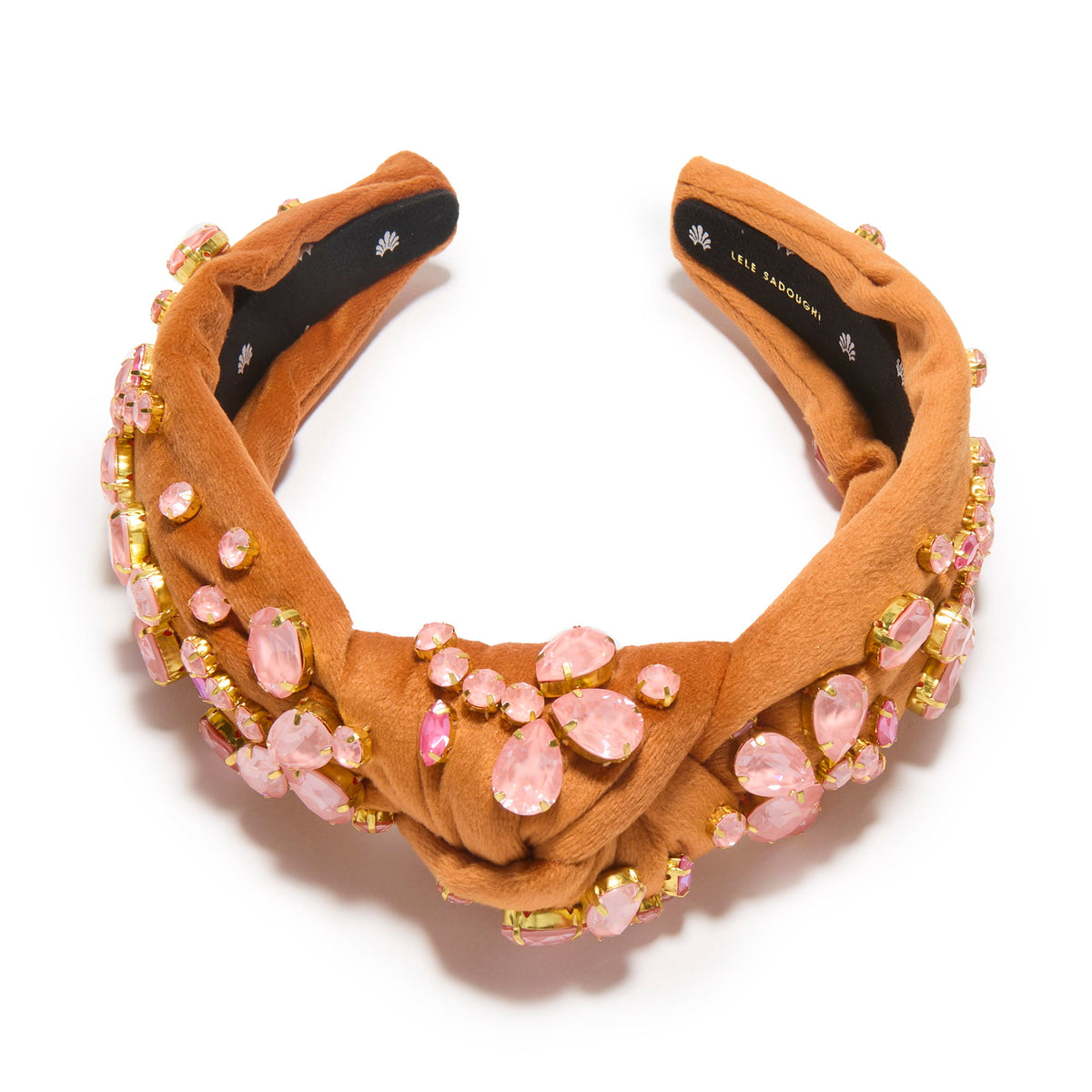 Lele Sadoughi HEADBANDS APRICOT SWAROVSKI® CRYSTAL BUTTERCUP KNOTTED HEADBAND
