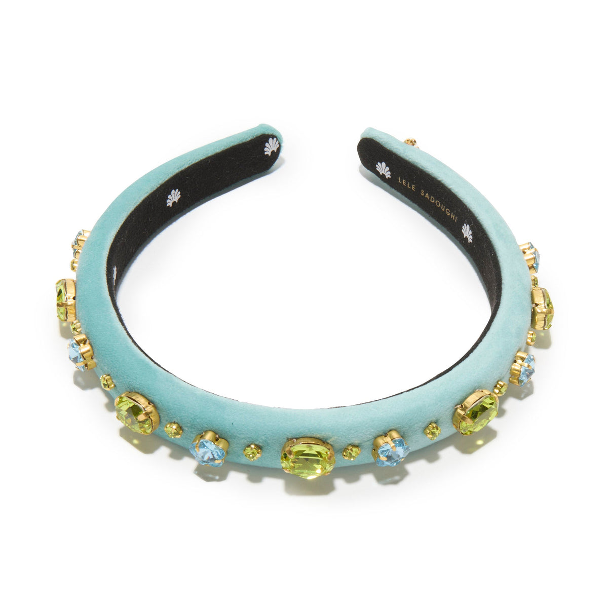 Lele Sadoughi HEADBANDS AQUAMARINE CITRIS GIGI SWAROVSKI CRYSTAL GEM HEADBAND