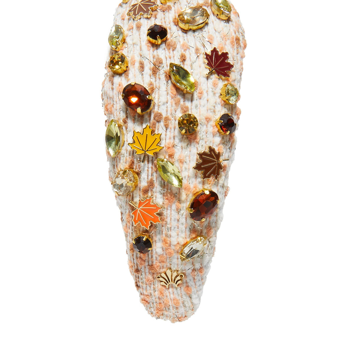Lele Sadoughi HEADBANDS AUTUMN BOUCLE FALLING LEAVES CRYSTAL KNOTTED HEADBAND