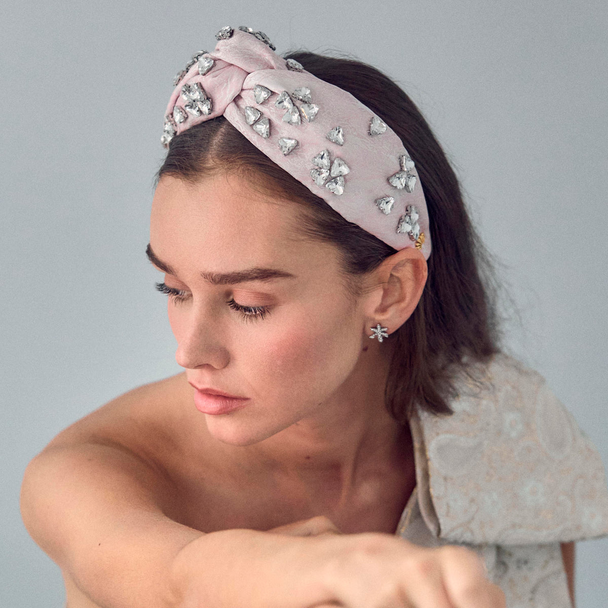 Lele Sadoughi HEADBANDS BALLET SLIPPER GRETA CRYSTAL CLUSTER HEADBAND