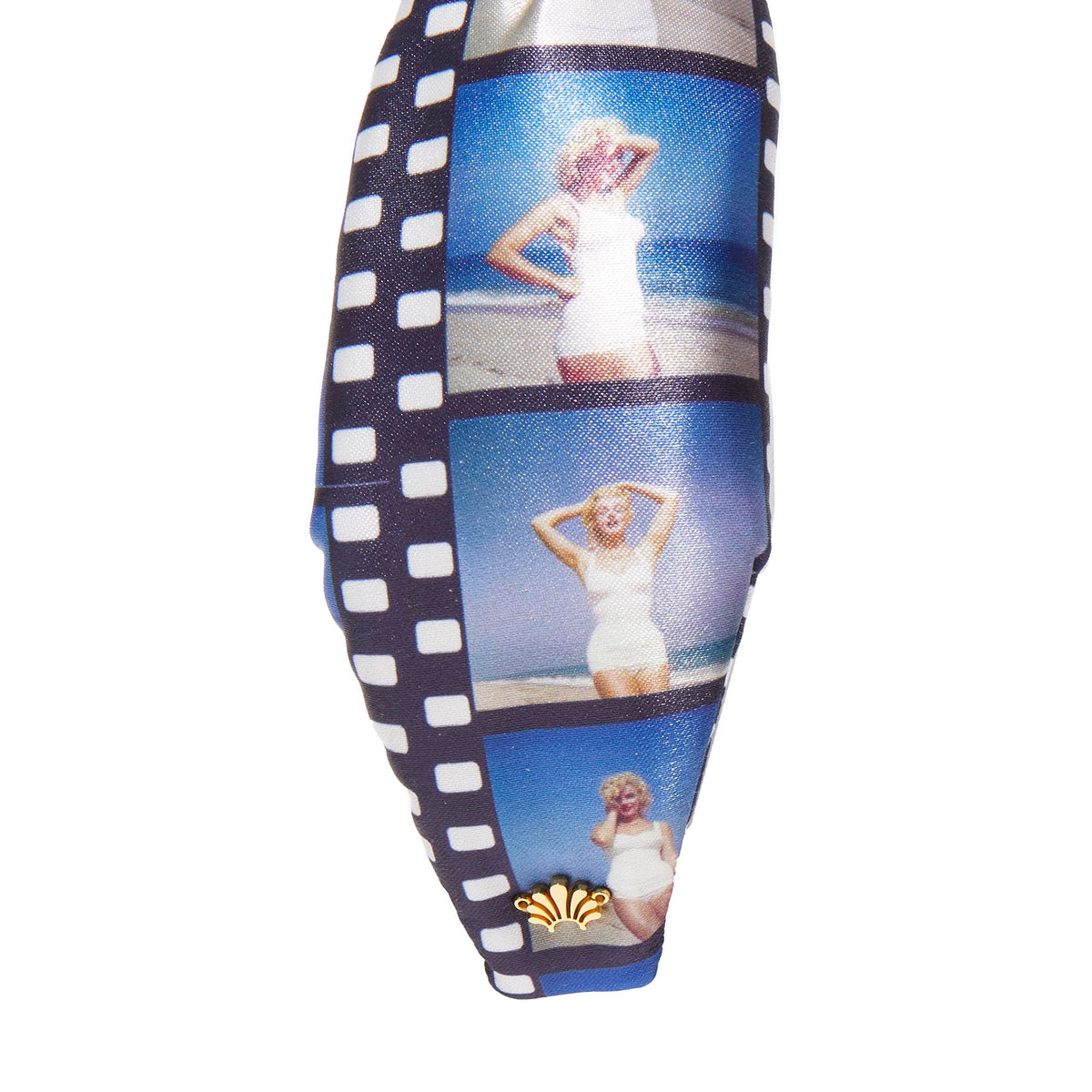 LELE SADOUGHI HEADBANDS BEACH BLUES LELE SADOUGHI X MARILYN MONROE KNOTTED PRINTED FILM STRIP HEADBAND