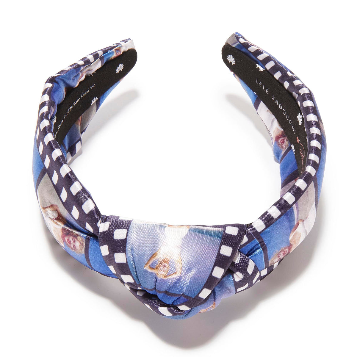 LELE SADOUGHI HEADBANDS BEACH BLUES LELE SADOUGHI X MARILYN MONROE KNOTTED PRINTED FILM STRIP HEADBAND