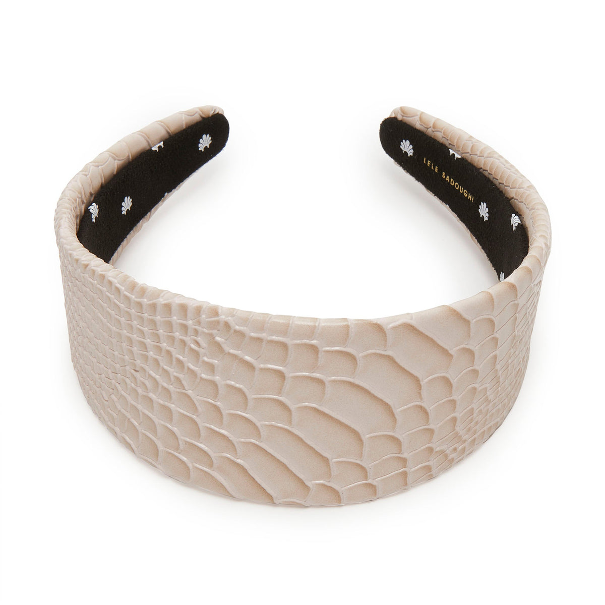 Lele Sadoughi HEADBANDS BISQUE BRIGITTE FAUX CROC HEADBAND