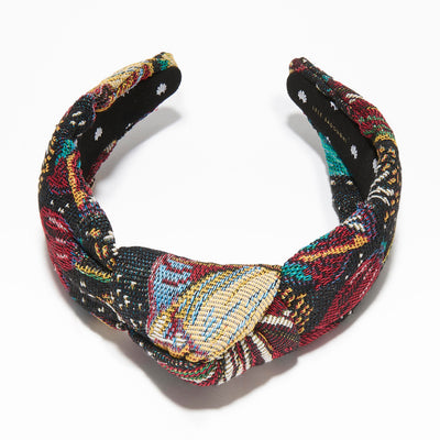 Lele Sadoughi HEADBANDS BLACK FOREST KNOTTED FLORAL JACQUARD HEADBAND