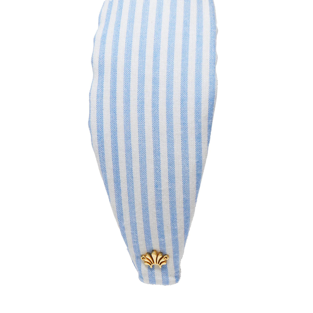 LELE SADOUGHI HEADBANDS BLUE KNOTTED SEERSUCKER HEADBAND