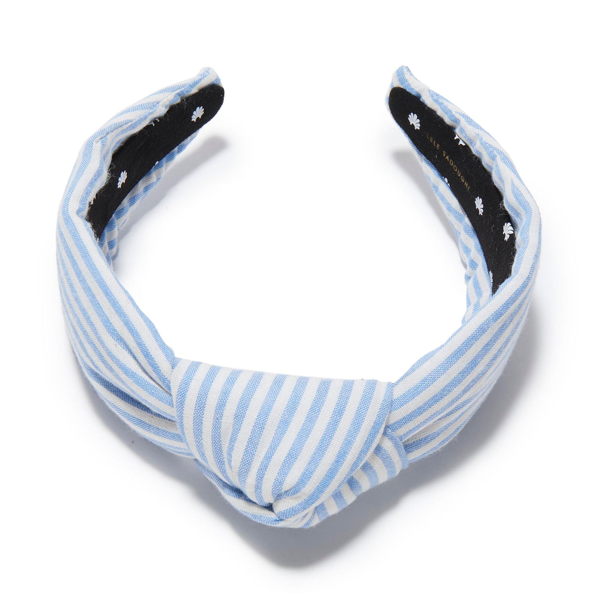 LELE SADOUGHI HEADBANDS BLUE KNOTTED SEERSUCKER HEADBAND