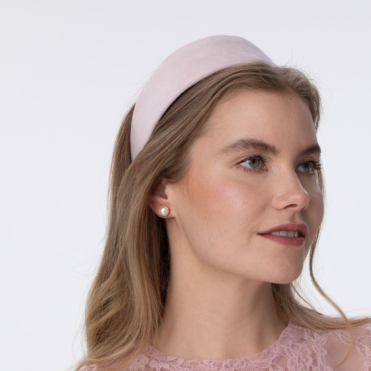 Lele Sadoughi HEADBANDS BLUSH BRIGITTE VELVET HEADBAND