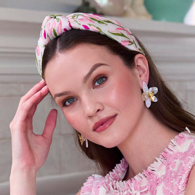 Lele Sadoughi HEADBANDS BLUSH KNOTTED TULIP HEADBAND