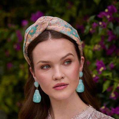 Lele Sadoughi HEADBANDS BLUSH MEDLEY GRETA FLORAL JACQUARD HEADBAND