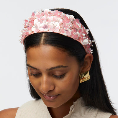 Lele Sadoughi HEADBANDS BLUSH MELON BRIGITTE PAILLETTE FLORAL HEADBAND