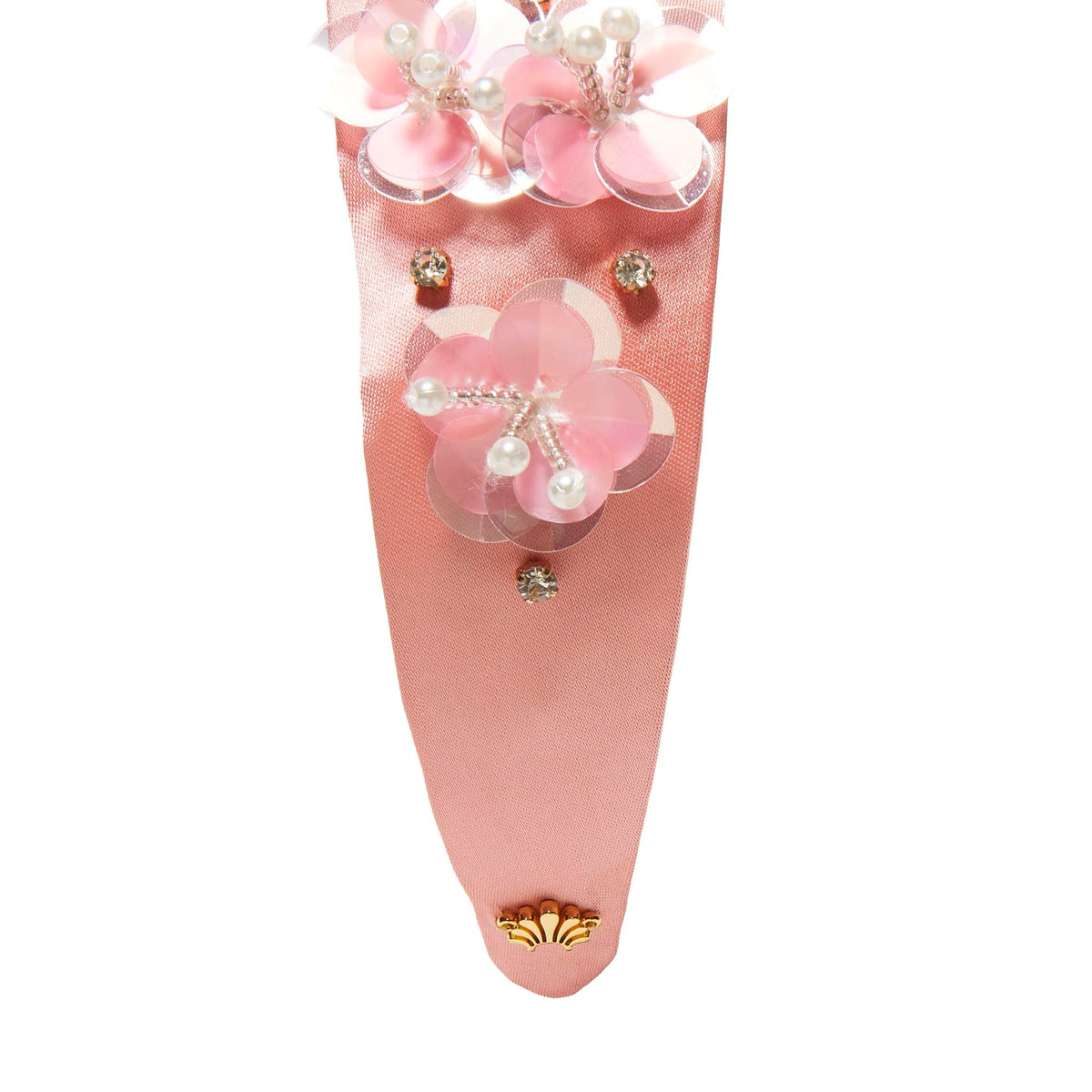 Lele Sadoughi HEADBANDS BLUSH MELON KIDS BRIGITTE PAILLETTE FLORAL HEADBAND