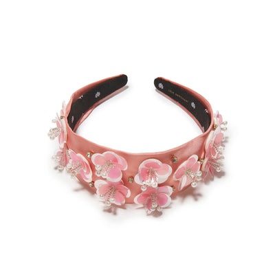 Lele Sadoughi HEADBANDS BLUSH MELON KIDS BRIGITTE PAILLETTE FLORAL HEADBAND
