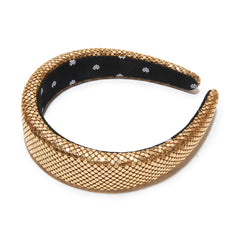 Damen Stirnband Mit Kettenglied-Design – Breites Alice Band In Schwarz, Glänzend