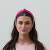 Lele Sadoughi HEADBANDS BUBBLE GUM PINK VELVET SLIM KNOTTED HEADBAND