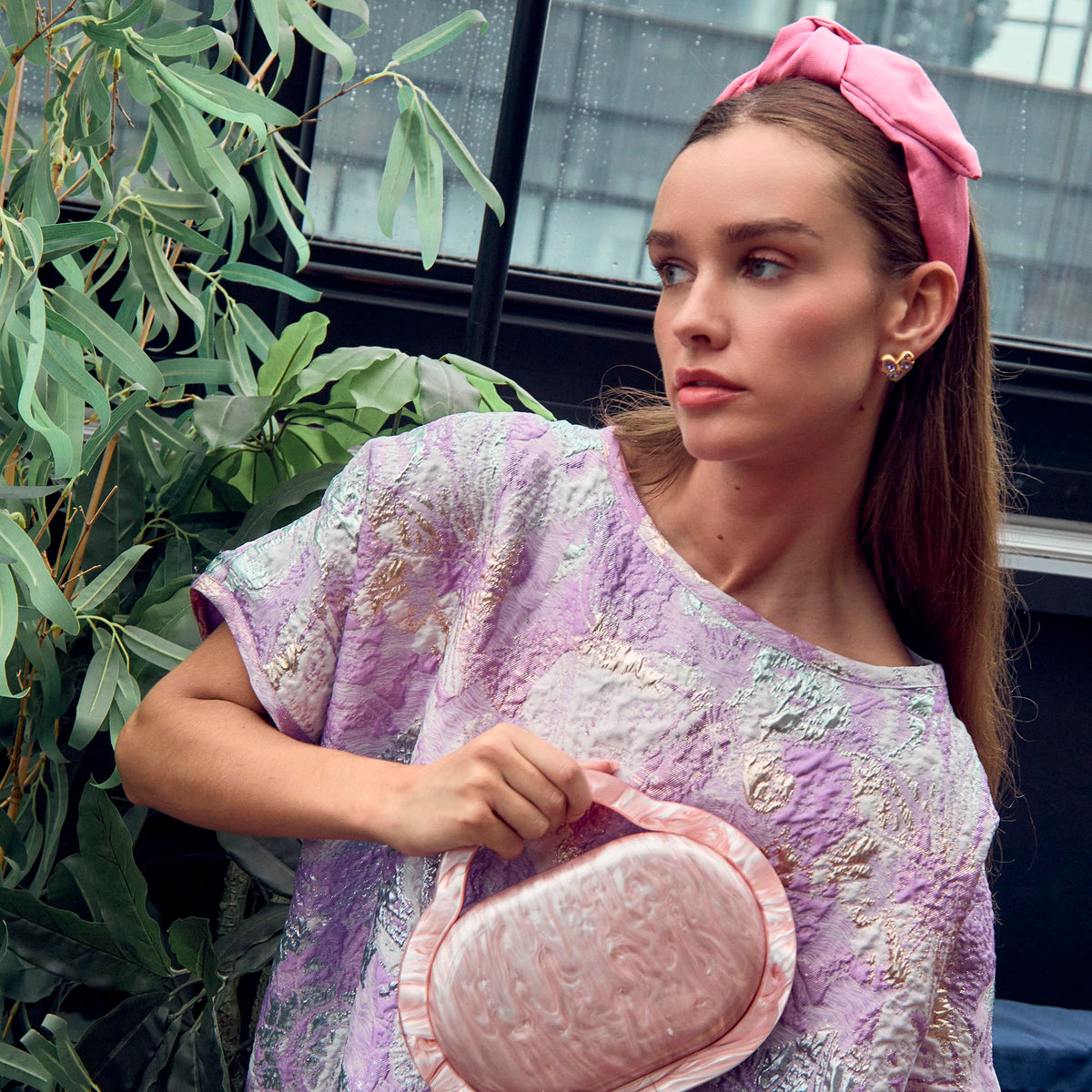 Lele Sadoughi HEADBANDS BUBBLEGUM VERONICA MOIRE HEADBAND