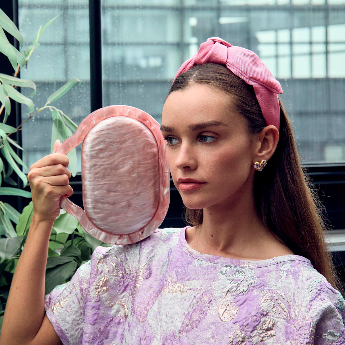 Lele Sadoughi HEADBANDS BUBBLEGUM VERONICA MOIRE HEADBAND