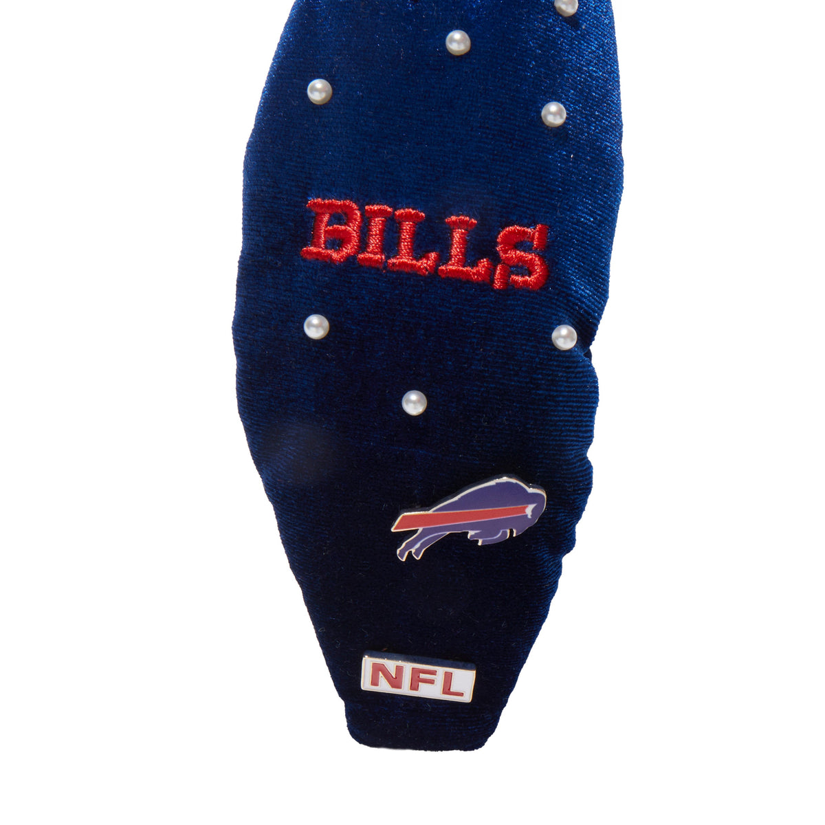 Lele Sadoughi HEADBANDS BUFFALO BILLS LELE X NFL BLUE EMBELLISHED KNOTTED HEADBAND