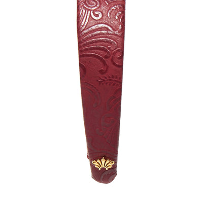 Lele Sadoughi HEADBANDS BURGUNDY BESSETTE TOOLED FAUX LEATHER HEADBAND