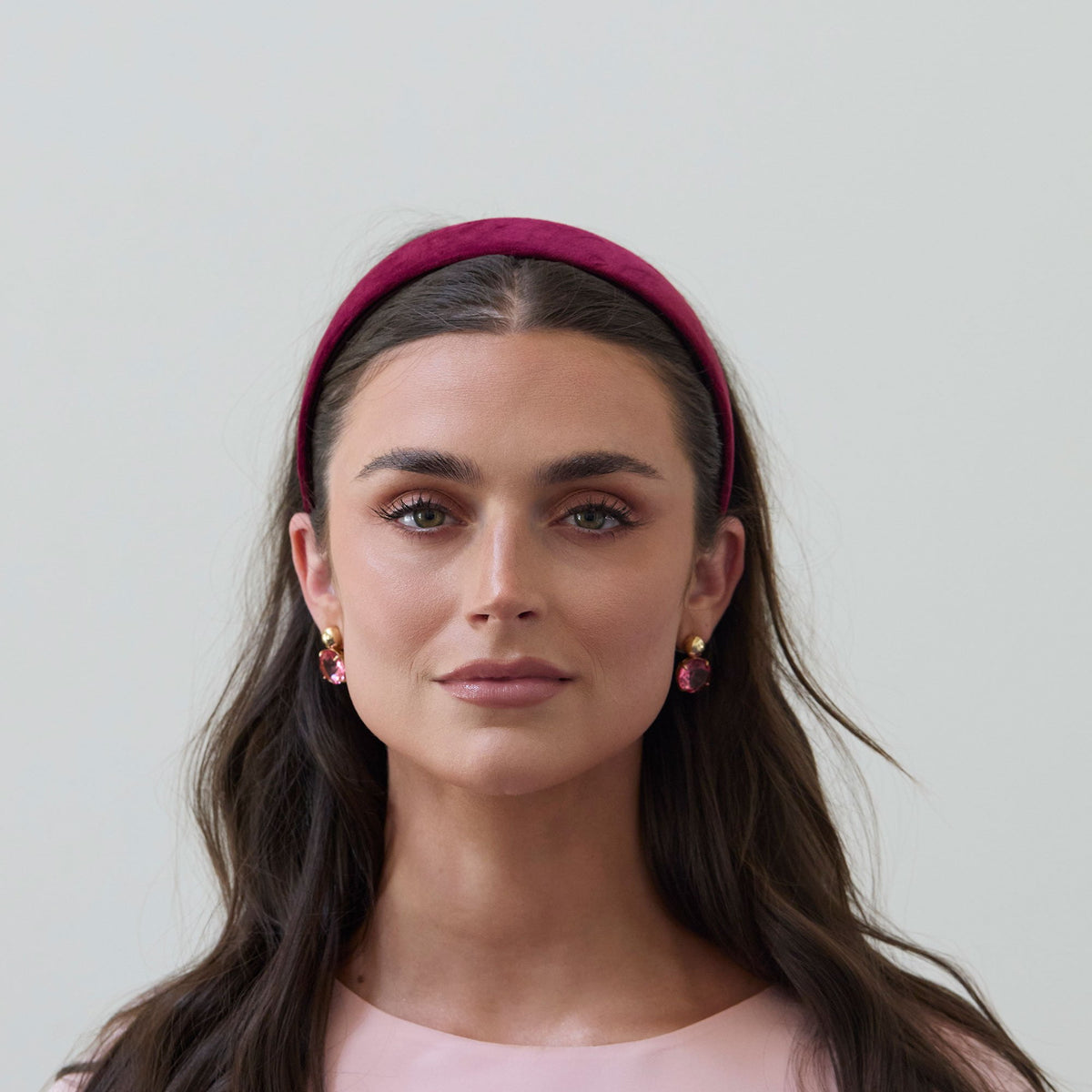 Lele Sadoughi HEADBANDS BURGUNDY BESSETTE VELVET HEADBAND