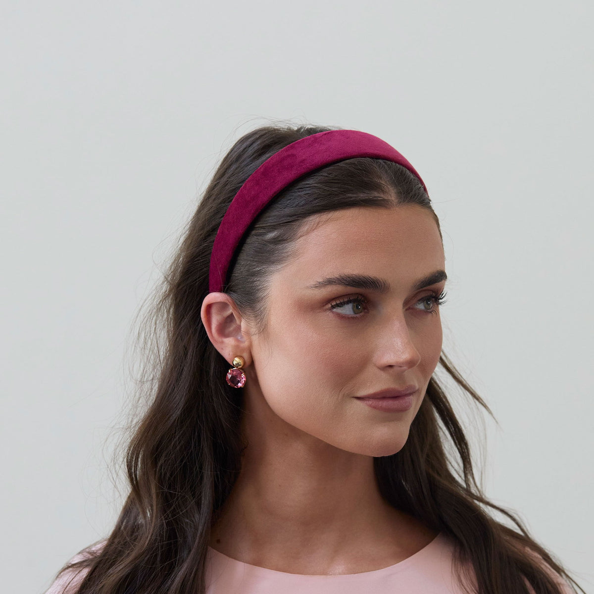 Lele Sadoughi HEADBANDS BURGUNDY BESSETTE VELVET HEADBAND