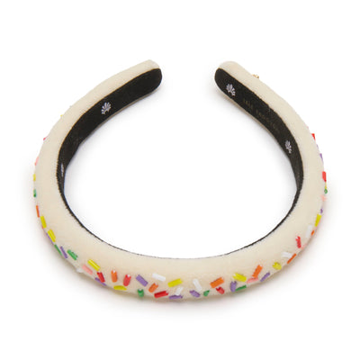 Lele Sadoughi HEADBANDS BUTTERCREAM KIDS CHARLOTTE BEADED BIRTHDAY CAKE HEADBAND