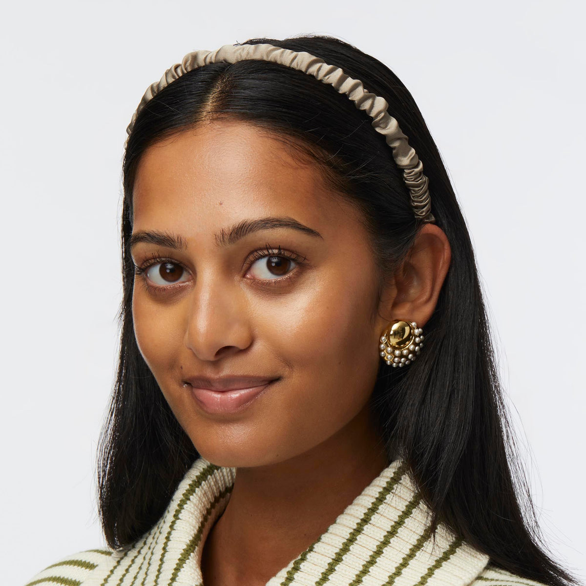 Lele Sadoughi HEADBANDS CACAO JESSIE SILK HEADBAND