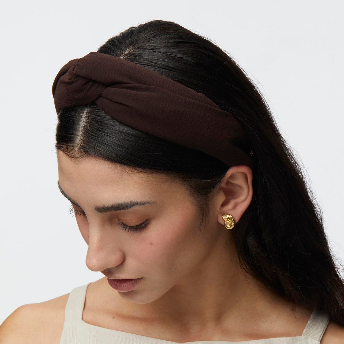 LELE SADOUGHI HEADBANDS CACAO MARLENE SILK HEADBAND