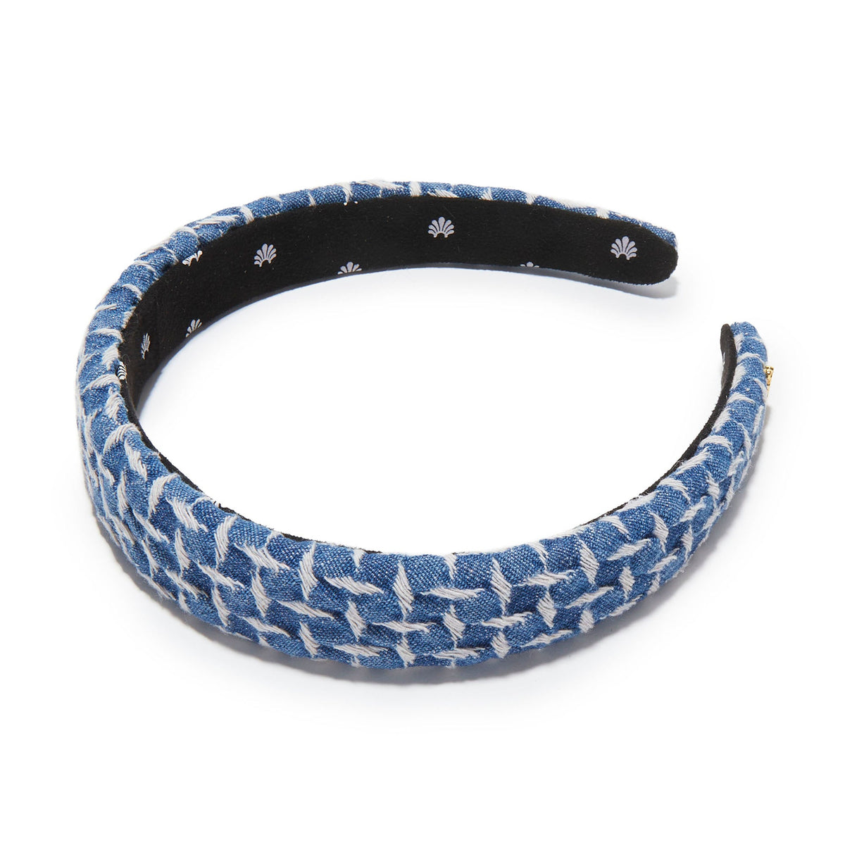 Lele Sadoughi HEADBANDS CADET BLUE CHARLOTTE LATTICE DENIM HEADBAND