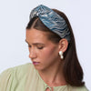 Lele Sadoughi HEADBANDS CADET BLUE GRETA RIPPLE JACQUARD HEADBAND
