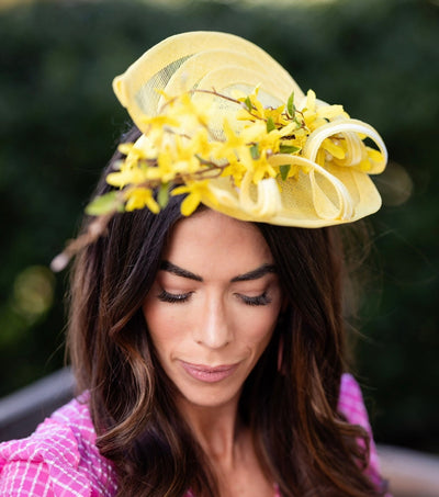 LELE SADOUGHI HEADBANDS CANARY HONEYSUCKLE LELE SADOUGHI x KGB ONE-OF-A-KIND FASCINATOR