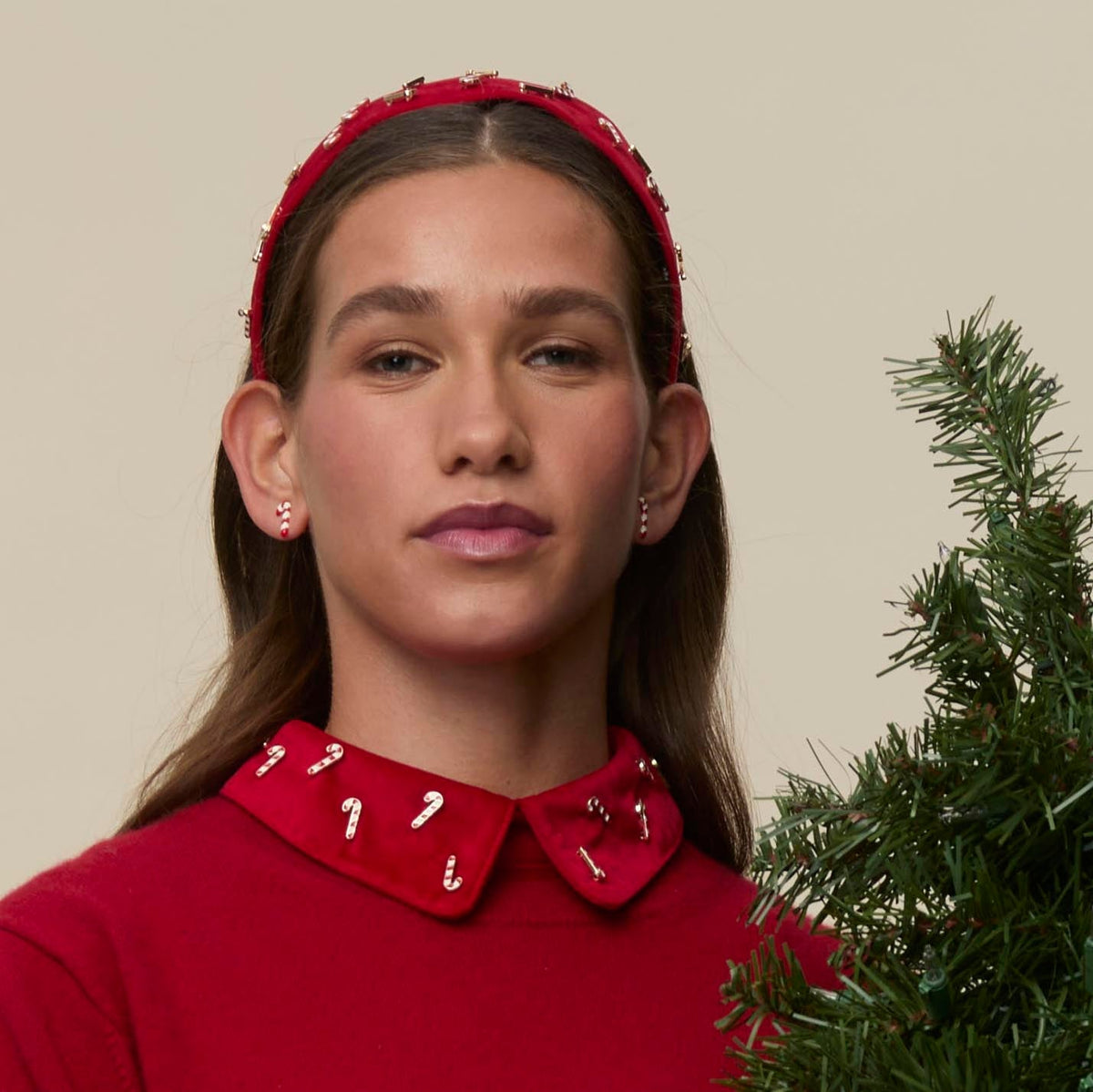 Lele Sadoughi HEADBANDS CANDY BRIGITTE CANDY CANE HEADBAND