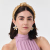 Lele Sadoughi HEADBANDS CAPPUCINO SWAROVSKI® CRYSTAL BROCADE KNOTTED HEADBAND