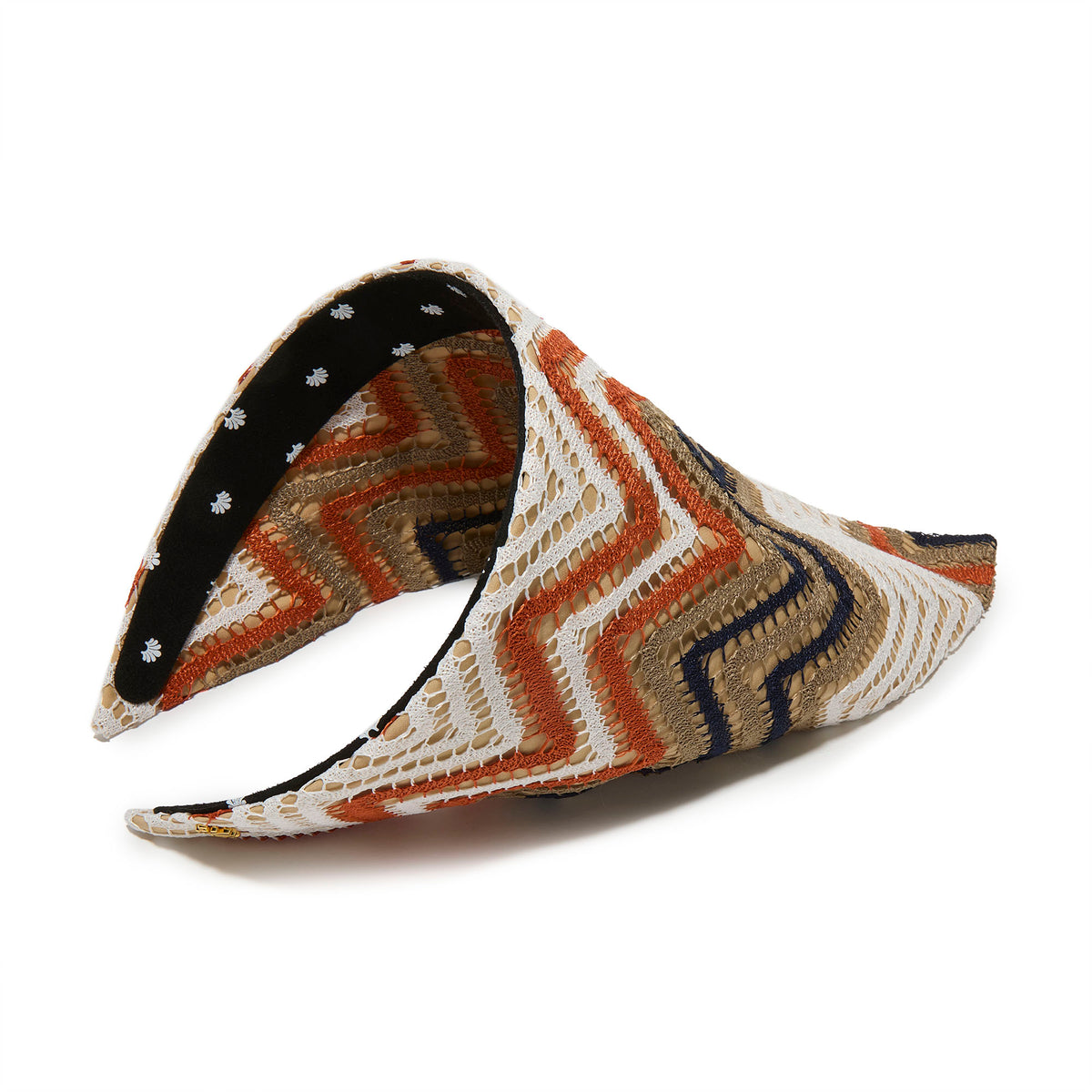 Lele Sadoughi HEADBANDS CARAMEL CHEVRON JACKIE CROCHET HANKERCHIEF HEADBAND